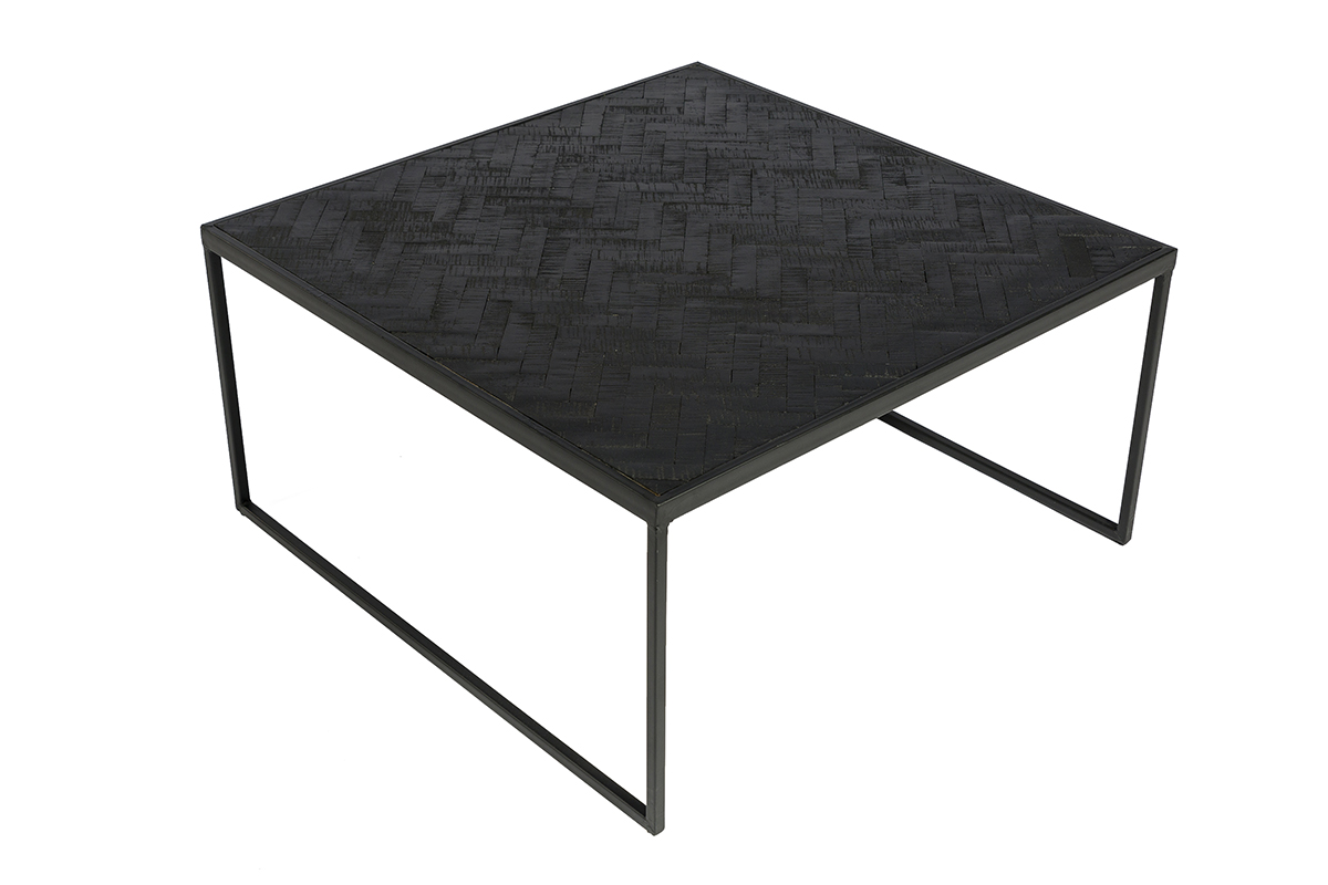 Haluta Salontafel - 80 x 80 x 40 cm - Black Stack - Zwart