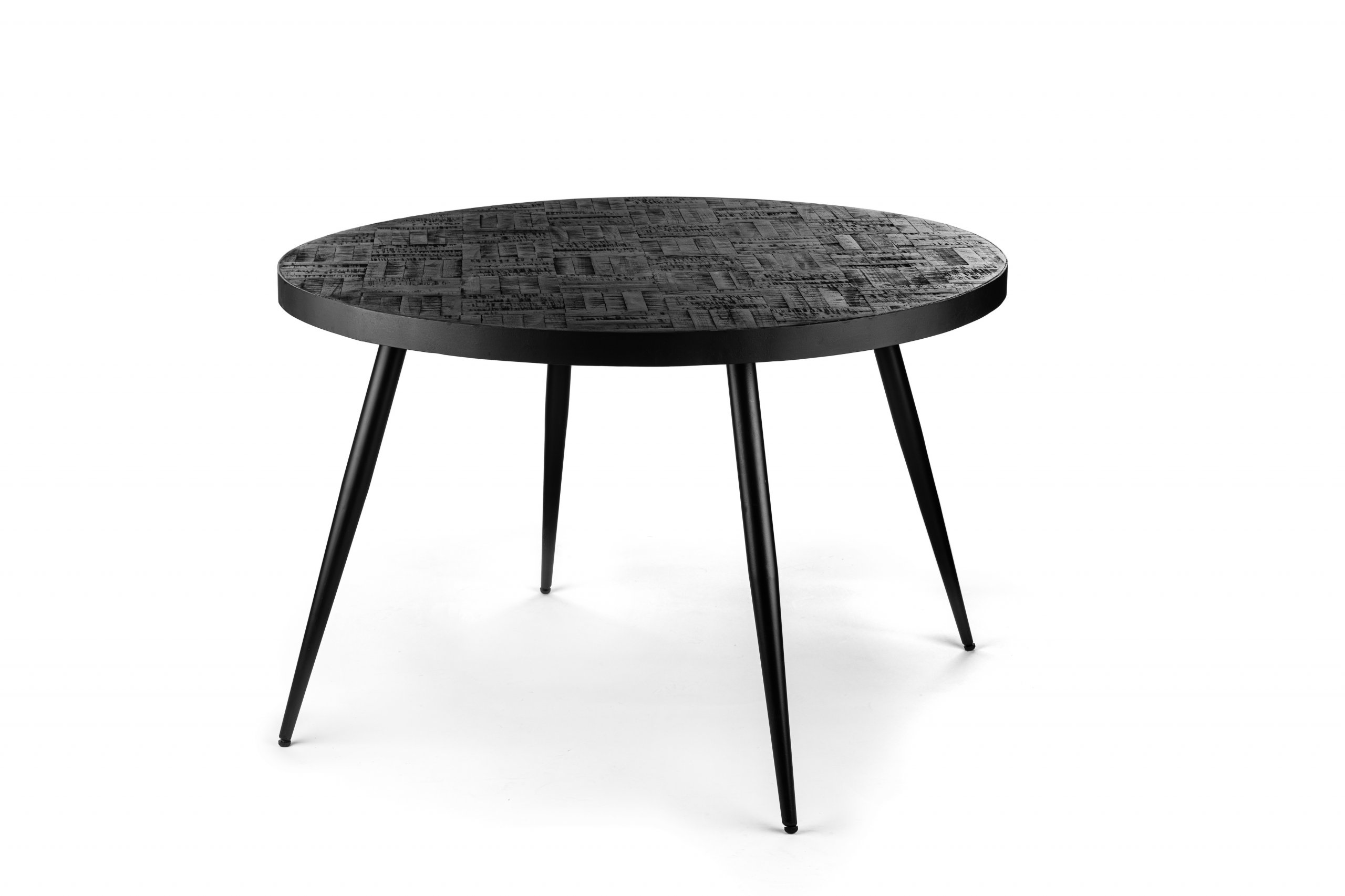 Haluta - Ronde Teak Eetkamertafel Koen - Ø120 x 76 cm - Zwart - Afbeelding 2