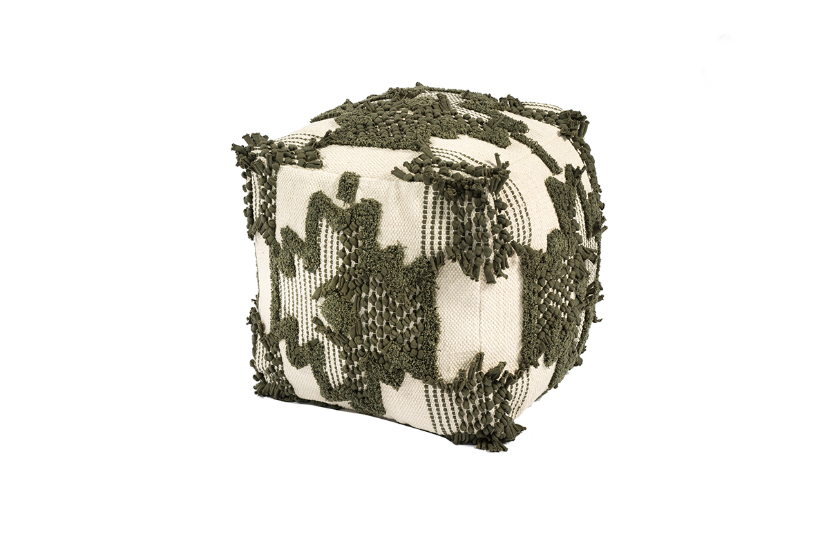 Haluta Poef - 45 x 45 - Groen/Grijs