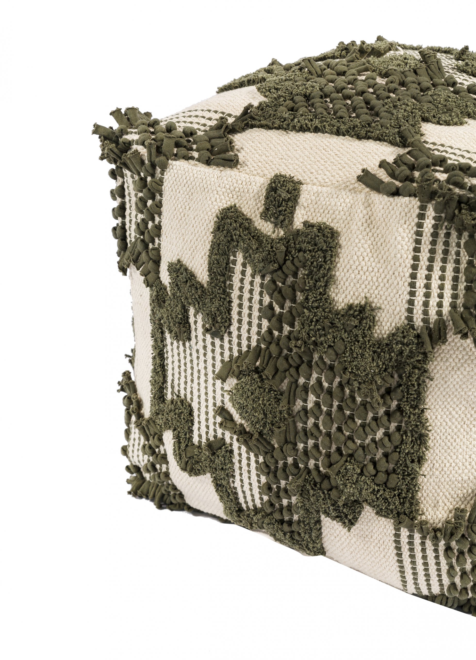 Haluta Poef - 45 x 45 - Groen/Grijs - Afbeelding 4