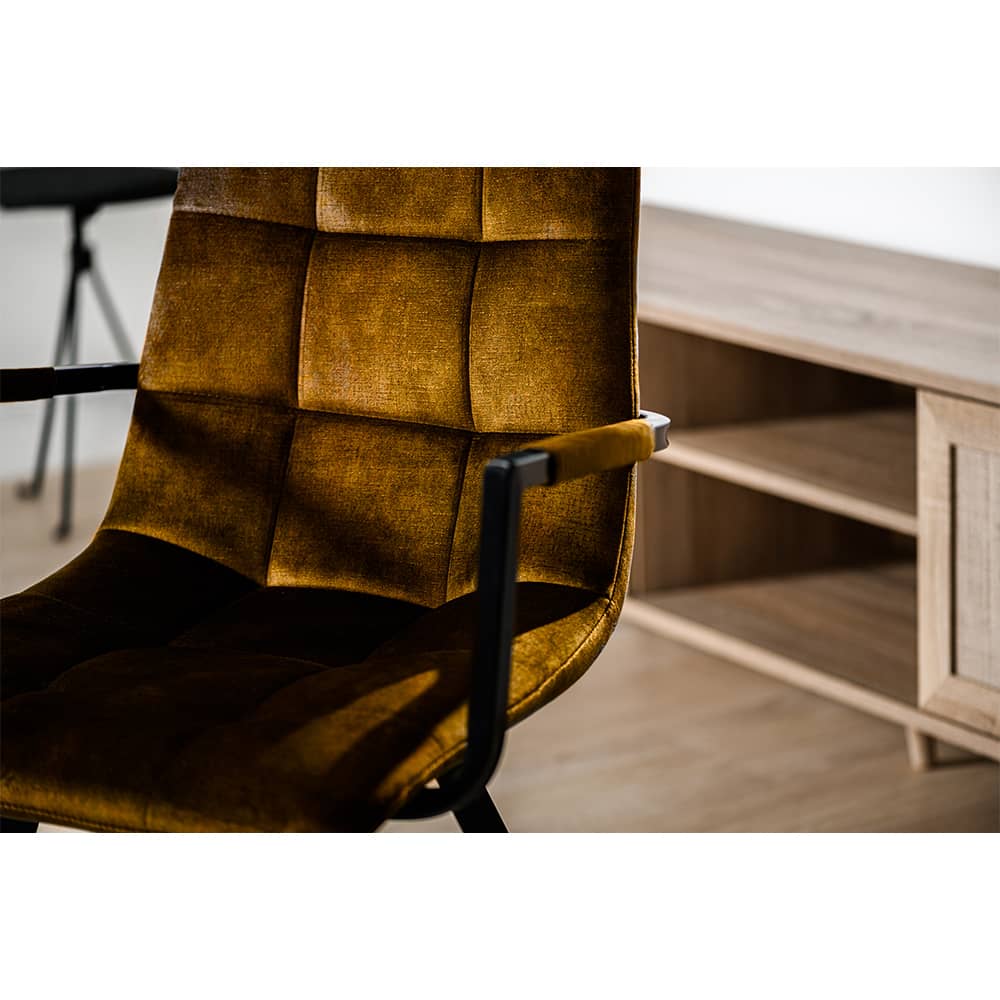 Haluta Eetkamerstoel Laura – Oker geel – €119,50 p.s – Set van 2 - Afbeelding 4