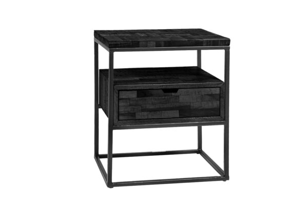 Haluta Nachtkastje - 45 x 35 x 55 cm - Grey Block - Zwart - Afbeelding 3