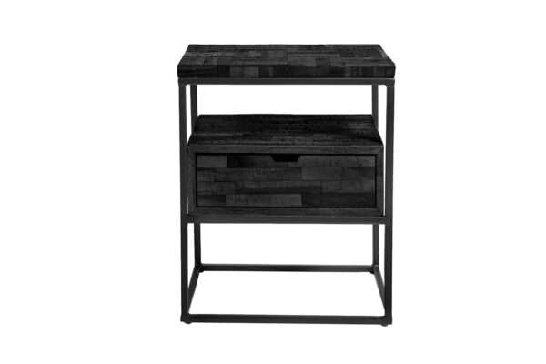 Haluta Nachtkastje - 45 x 35 x 55 cm - Grey Block - Zwart
