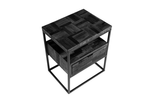 Haluta Nachtkastje - 45 x 35 x 55 cm - Grey Block - Zwart - Afbeelding 4