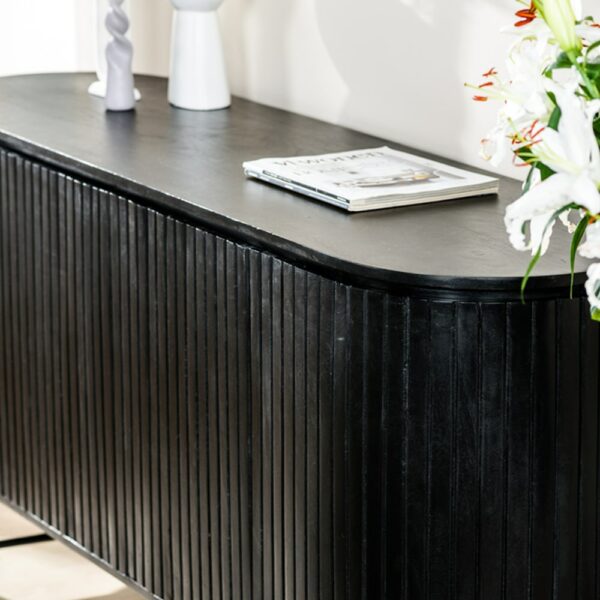 Haluta Acacia TV-meubel Noor - 165 x 45 x 80 cm - Acacia/Zwart - Afbeelding 3