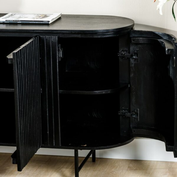 Haluta Acacia TV-meubel Noor - 165 x 45 x 80 cm - Acacia/Zwart - Afbeelding 5