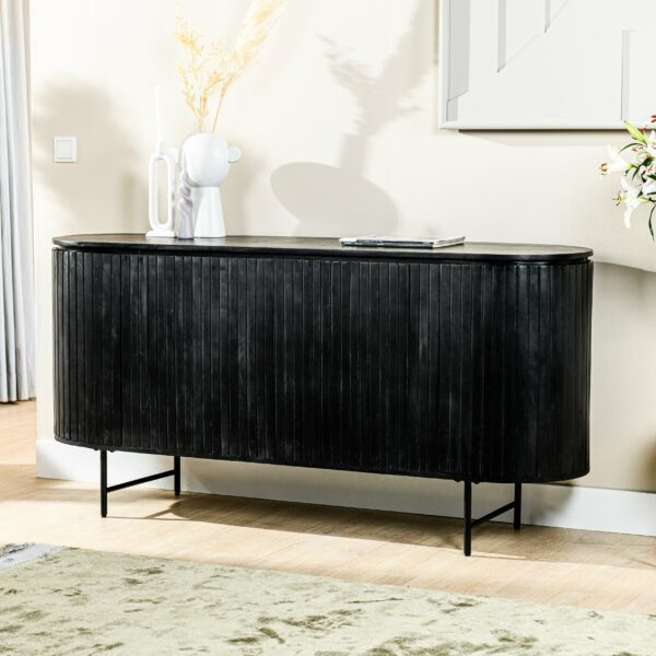 Haluta Acacia TV-meubel Noor - 165 x 45 x 80 cm - Acacia/Zwart