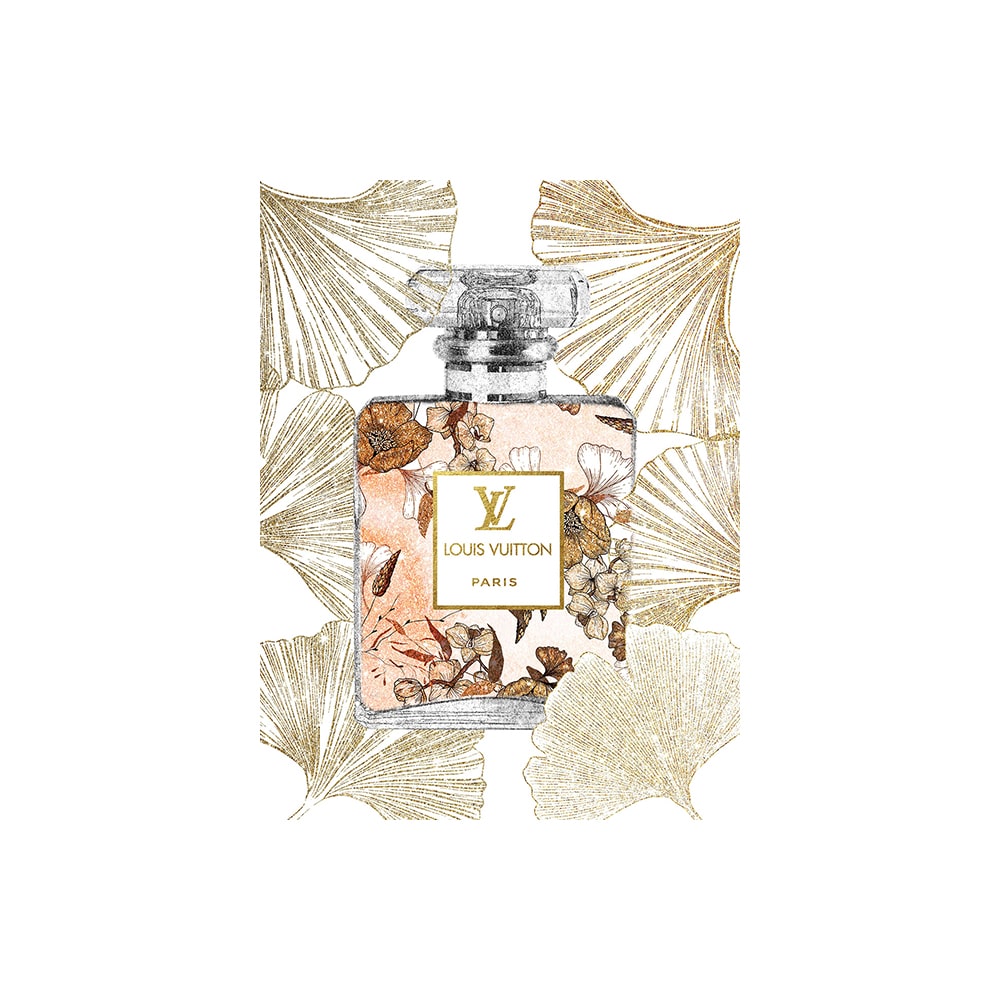 Glasschilderij - Louis Vuitton Parfum - 60 x 80 x 0,4 cm
