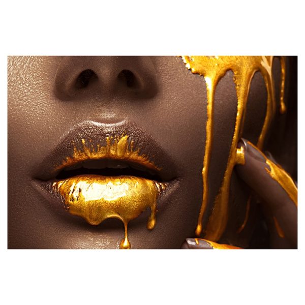 Glasschilderij - Chanel Lippen - 120 x 80 cm