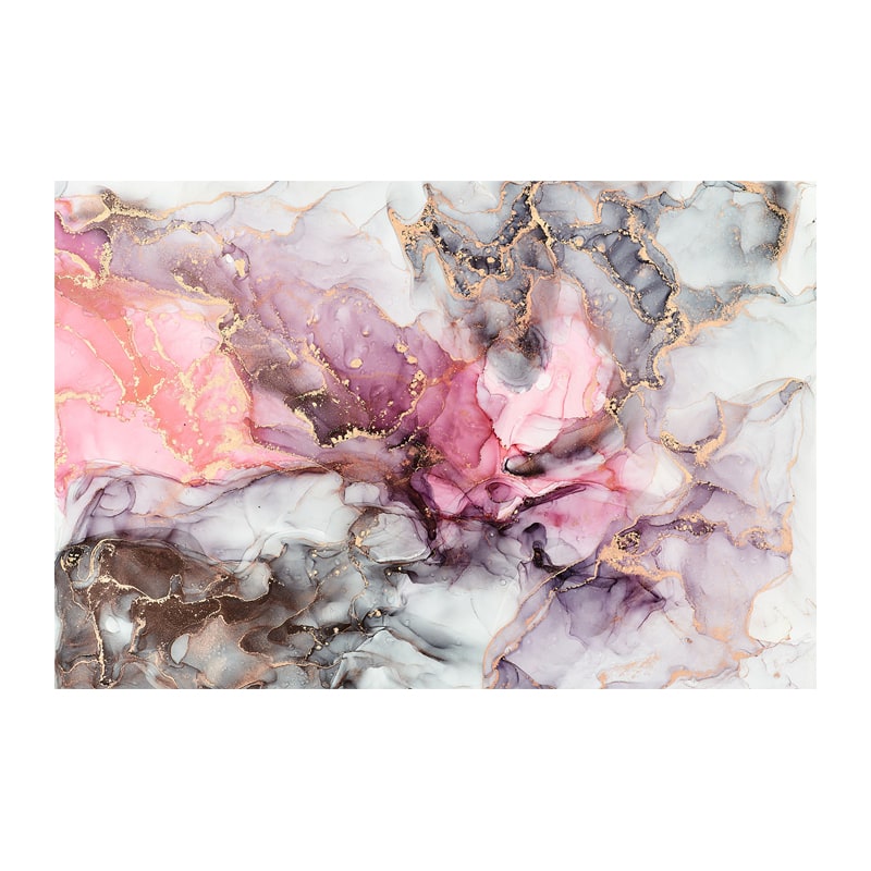 Glasschilderij - Kleurenexplosie met Goud - 110 x 160 cm