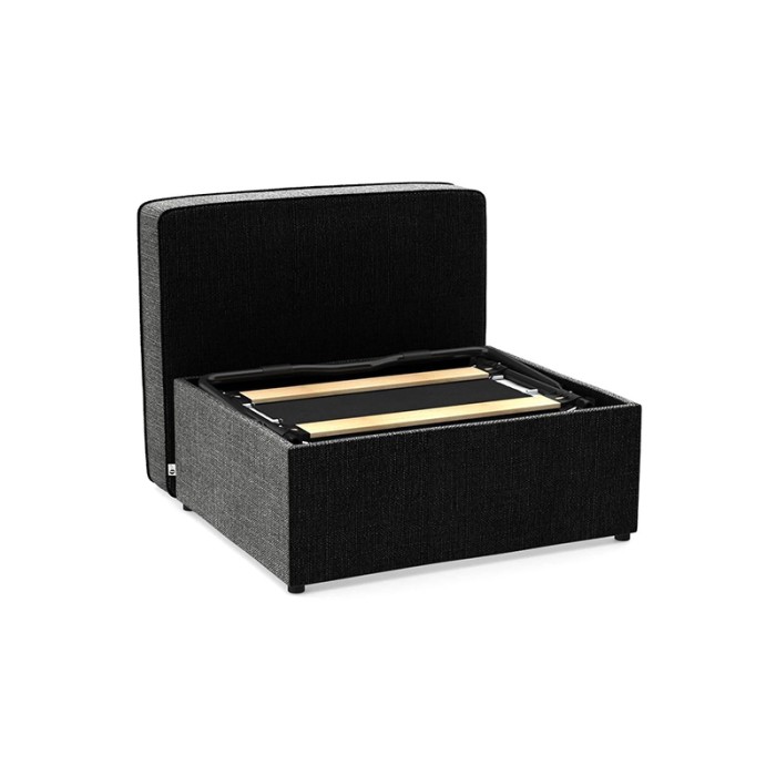 Haluta hocker in donkergrijze gemêleerde stof met strak en modern design 1.jpg