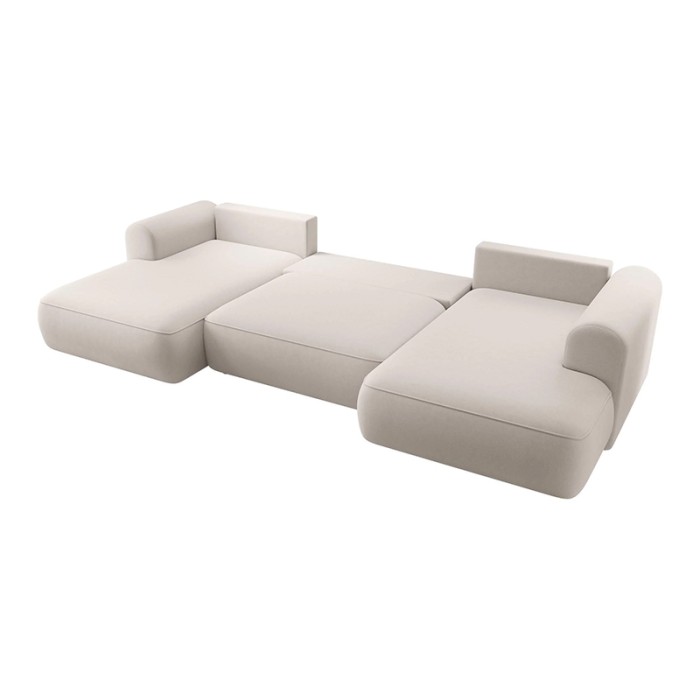 Haluta hoekbank in beige stof met ronde vormen en losse kussens 3.jpg