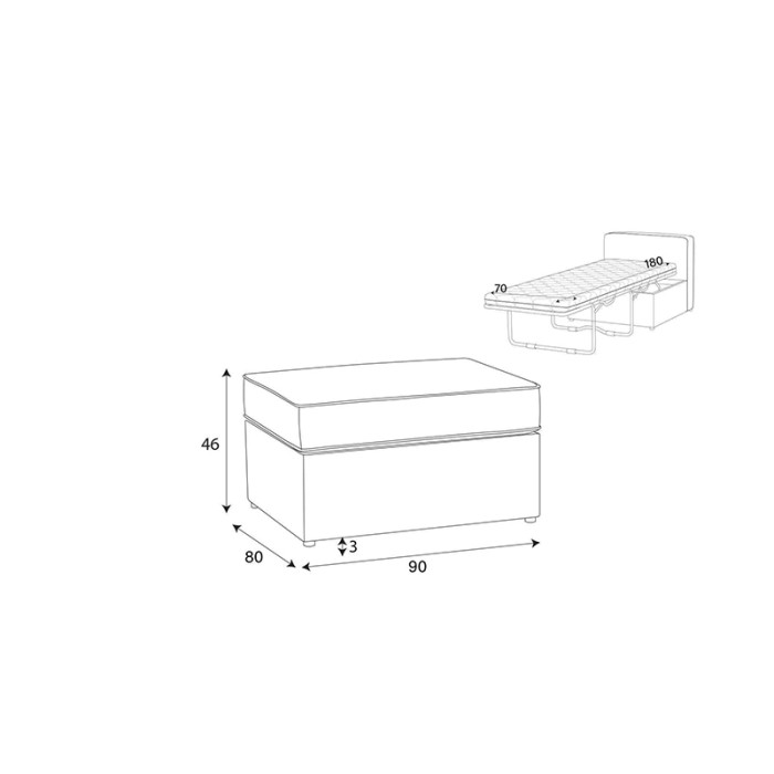 Haluta hocker in donkergrijze gemêleerde stof met strak en modern design 3.jpg