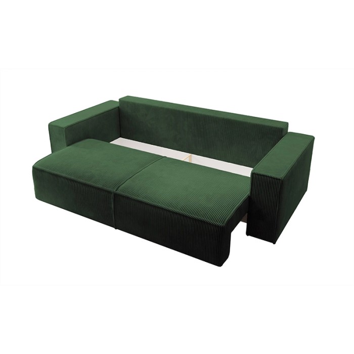 Haluta 3-zits bank in donkergroene ribstof met brede armleuningen, diepe zit en losse sierkussens.jpg